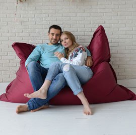 Кресло-подушка, Красный, размер XХXХL-Комфорт, оксфорд 0