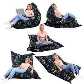 Кресло-подушка, Бордовый, размер XХXХL-Комфорт, оксфорд 5