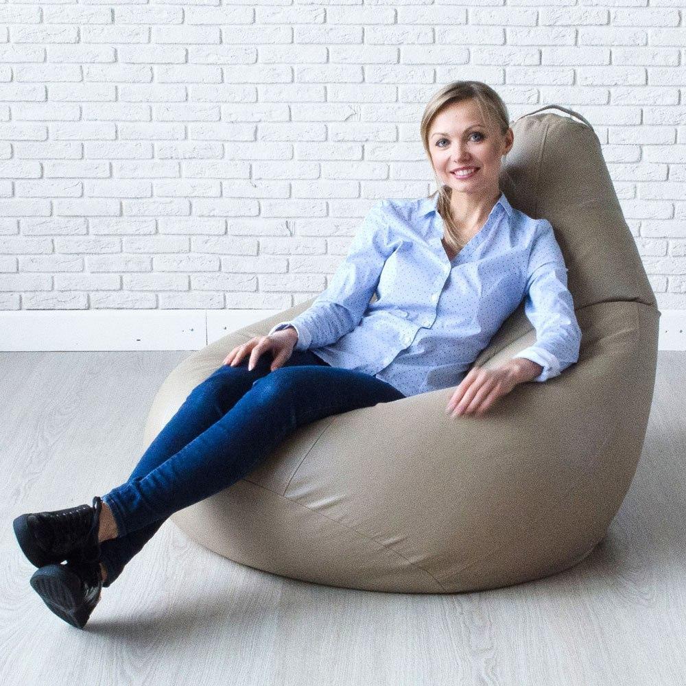 Кресло-мешок груша Сине-голубой, размер XХХXL-Комфорт, мебельный велюр 1