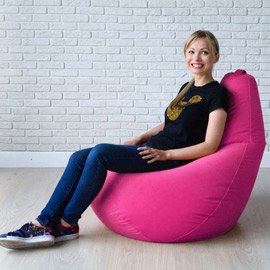 Кресло-мешок груша Фуксия, размер XХХL-Стандарт, мебельный велюр 1