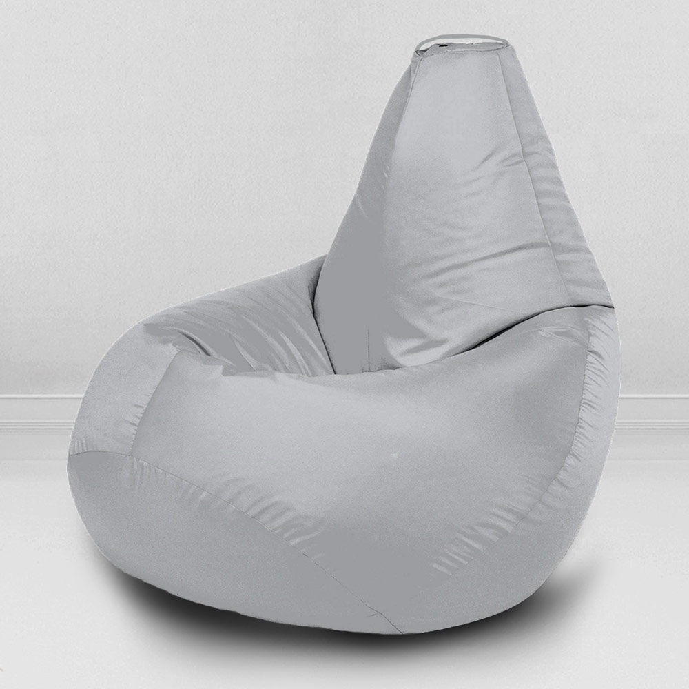 Купить кресло-мешок груша серебристо-серый XXXL оксфорд в MyPuff