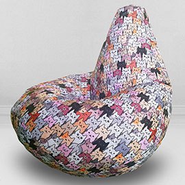 Кресло-мешок груша Коты Серые, размер XХXХL-Комфорт, оксфорд 0