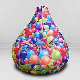 Кресло-мешок груша Воздушные шары, размер XL-Компакт, мебельный хлопок 0
