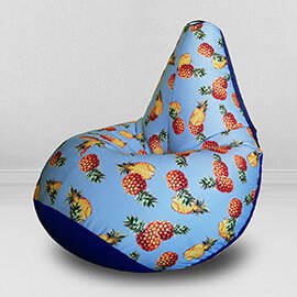 Кресло-мешок груша Ананасовая вечеринка, размер XХХL-Стандарт, мебельный хлопок и оксфорд