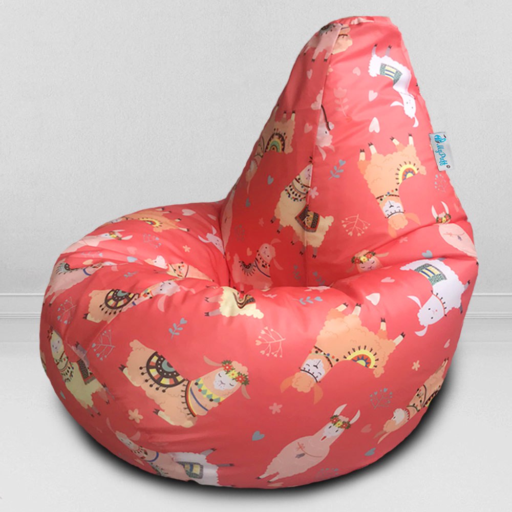 Чехол для кресла мешка Фешн Лама, размер Комфорт, принтованный оксфорд