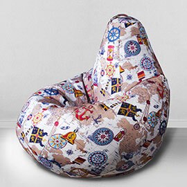 Кресло-мешок груша Карта, размер XХXХL-Комфорт, мебельный хлопок