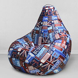 Кресло-мешок груша Знакомый Лондон, размер XХXХL-Комфорт, мебельный хлопок