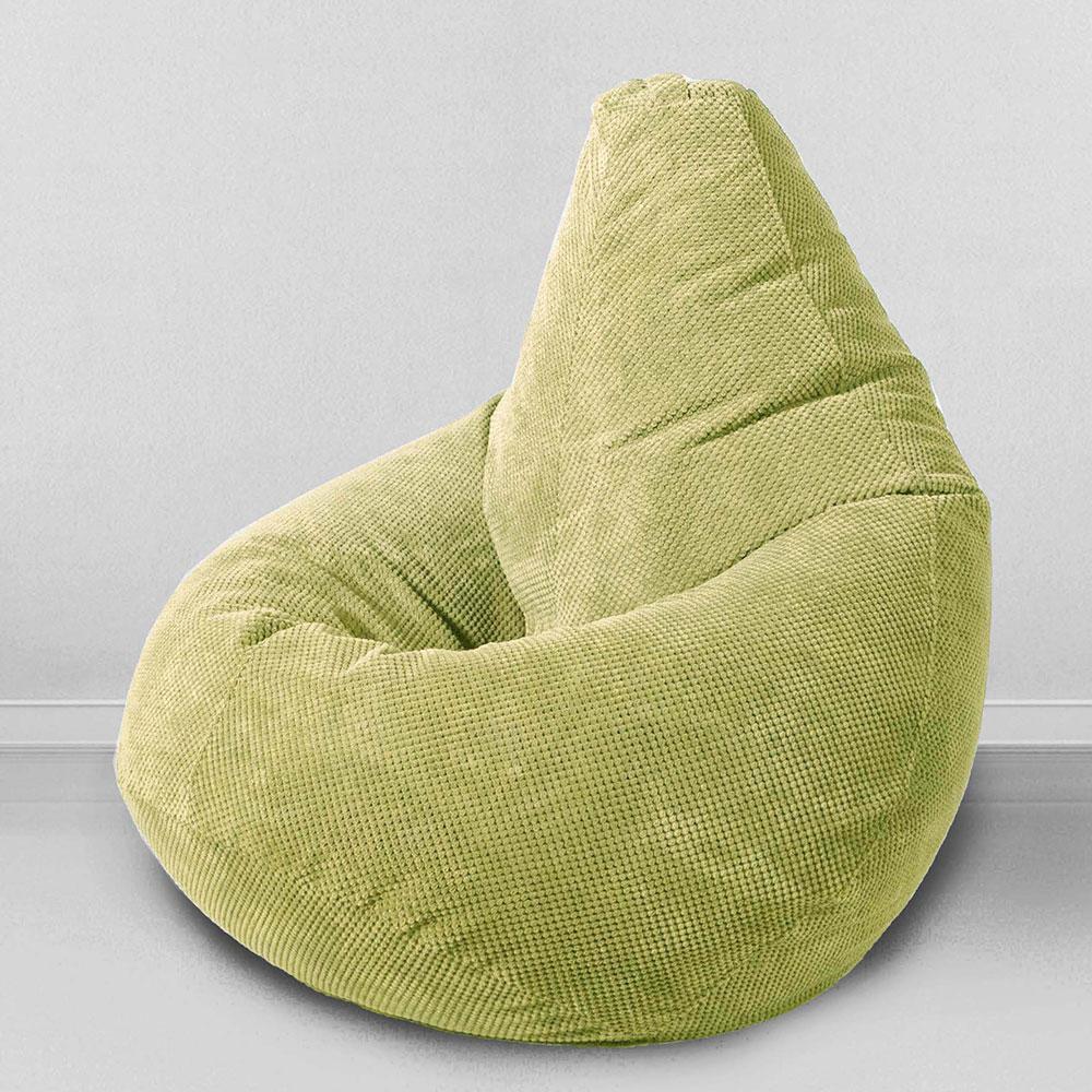 Кресло-мешок груша Салатовый, размер XХХXL-Комфорт, объемный велюр