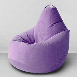 Кресло-мешок груша Сирень, размер XХХXL-Комфорт, мебельный велюр 0