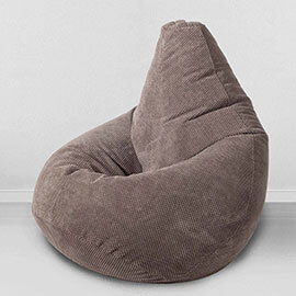 Кресло-мешок груша Какао, размер XХХXL-Комфорт, объемный велюр 0