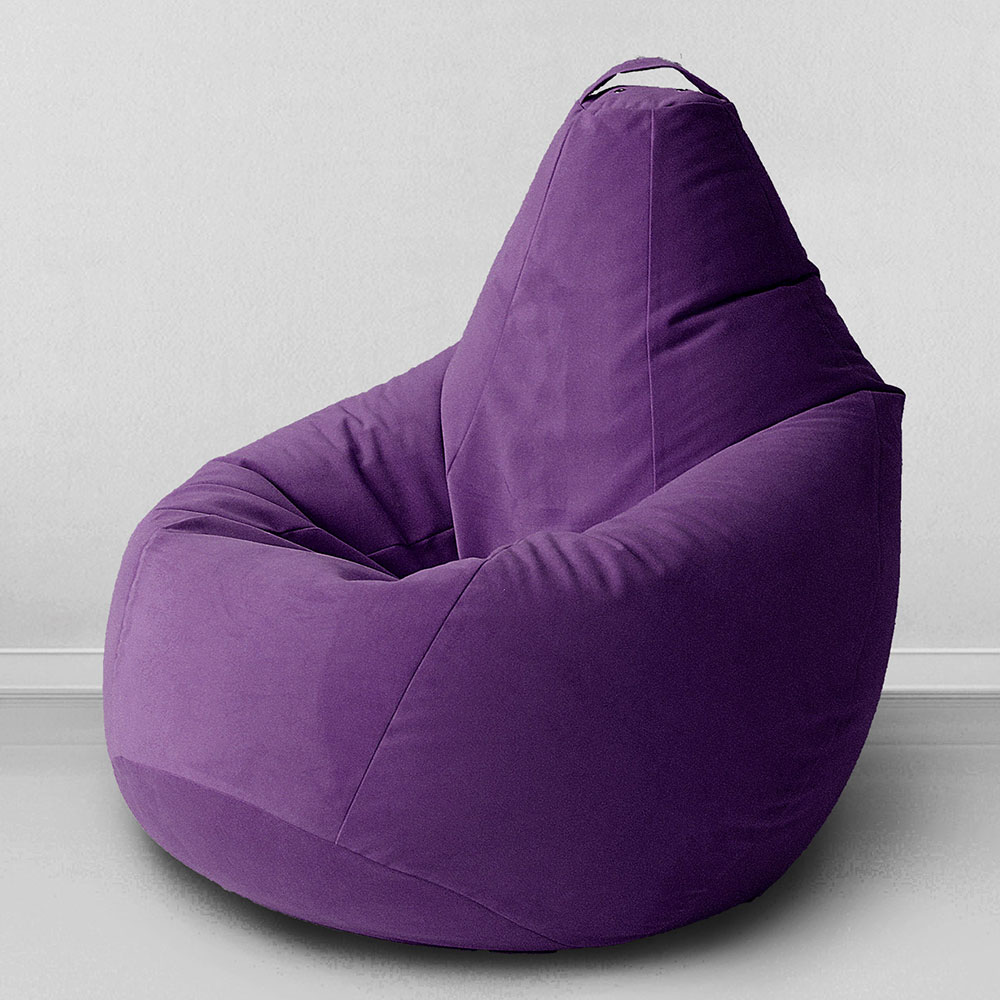 Кресло-мешок груша Баклажан, размер XХХXL-Комфорт, мебельный велюр