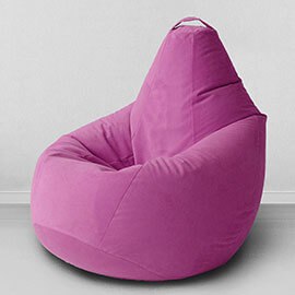 Кресло-мешок груша Фуксия, размер XХХXL-Комфорт, мебельный велюр
