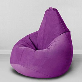 Кресло-мешок груша Фиолетовый, размер XХХXL-Комфорт, мебельный велюр