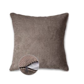 Декоративная подушка Какао, объемный велюр 0