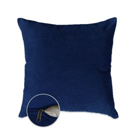 Декоративная подушка Темно-синяя, мебельная ткань 1