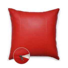 Декоративная подушка Красная, экокожа 0