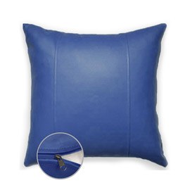 Декоративная подушка Синяя, экокожа 1
