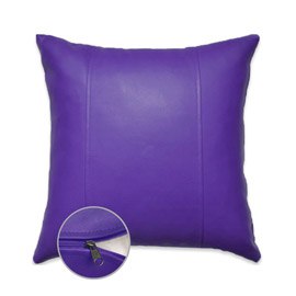 Декоративная подушка Фиолетовая, экокожа 0