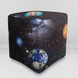Пуфик-кубик Космос, мебельный хлопок 0