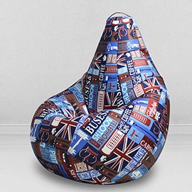 Кресло-мешок груша Знакомый Лондон, размер XХХL-Стандарт, мебельный хлопок