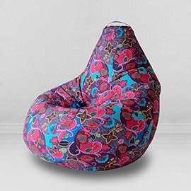 Кресло-мешок груша Сказки Востока, размер XL-Компакт, мебельный хлопок 0