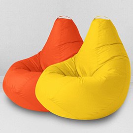 Два кресла-мешка по цене одного Апельсин и Желтый, размер XXXXL-Комфорт, оксфорд 0
