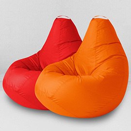 Два кресла-мешка по цене одного Апельсин и Красный, размер XXXXL-Комфорт, оксфорд 0