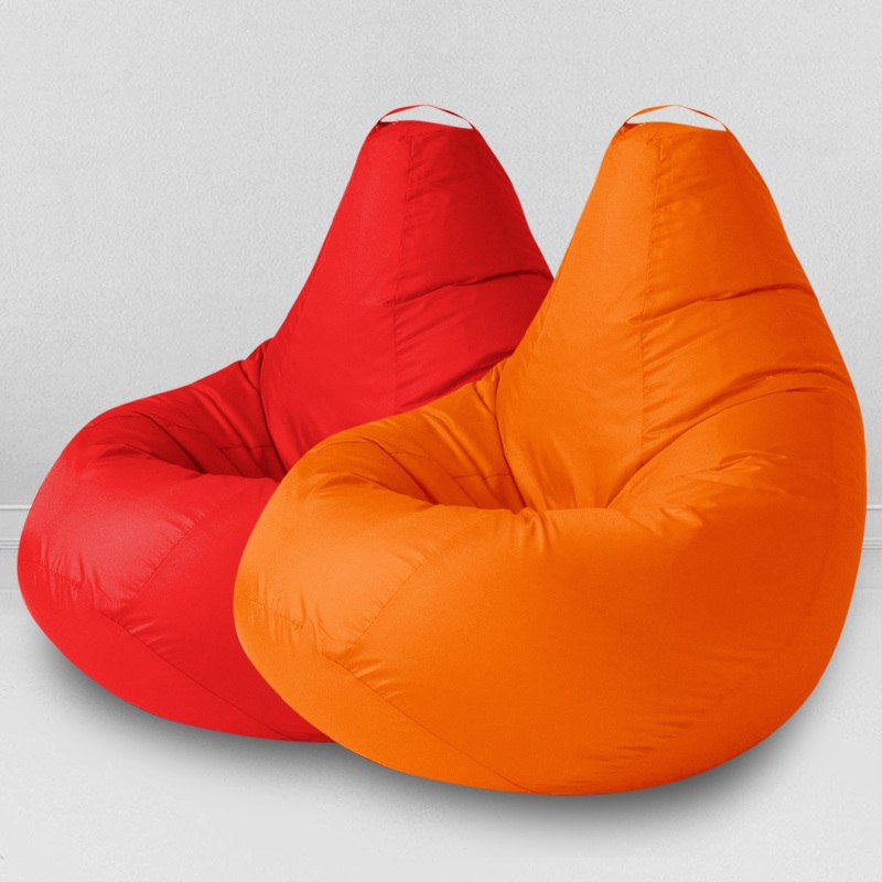 Два кресла-мешка по цене одного Апельсин и Красный, размер XXXXL-Комфорт, оксфорд