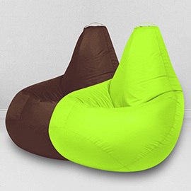 Два кресла-мешка по цене одного Шоколад и Салатовый неон, размер XXXL-Стандарт, оксфорд 0