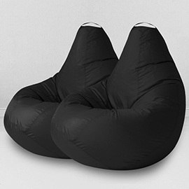 Два кресла-мешка по цене одного Черный, размер XXXXL-Комфорт, оксфорд