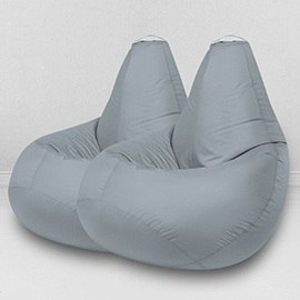 Два кресла-мешка по цене одного Серебристый, размер XL-Компакт, оксфорд
