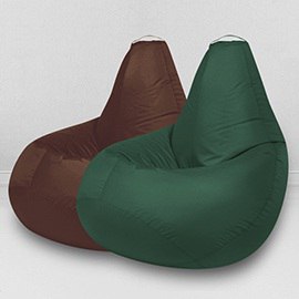 Два кресла-мешка по цене одного Шоколад и Зеленый, размер XL-Компакт, оксфорд