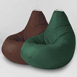 Два кресла-мешка по цене одного Шоколад и Зеленый, размер XXXXL-Комфорт, оксфорд