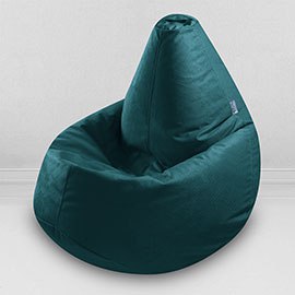 Кресло-мешок груша Зеленый , размер XХХL-Стандарт, мебельный велюр