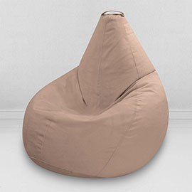 Кресло-мешок груша Бежевый, размер ХХXL-Комфорт, мебельный велюр