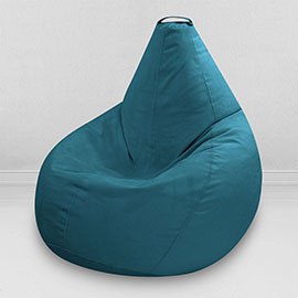 Кресло-мешок груша Глубокая бирюза, размер XХХXL-Комфорт, мебельный велюр