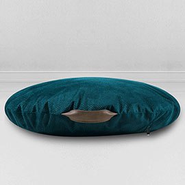 Подушка на пол Сидушка Глубокая бирюза, мебельная ткань