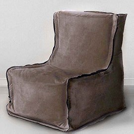 Бескаркасное кресло Лофт Горький шоколад, размер ХXXХL, мебельный велюр