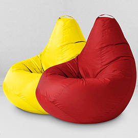 Два кресла-мешка по цене одного Желтый и Красный, размер XXXXL-Комфорт, оксфорд