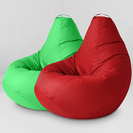 Два кресла-мешка по цене одного Яблоко и Красный, размер XXXXL-Комфорт, оксфорд
