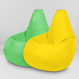 Два кресла-мешка по цене одного Яблоко и Жёлтый, размер XL-Компакт, оксфорд