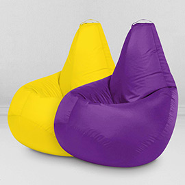 Два кресла-мешка по цене одного Желтый и Фиолетовый, размер XL-Компакт, оксфорд