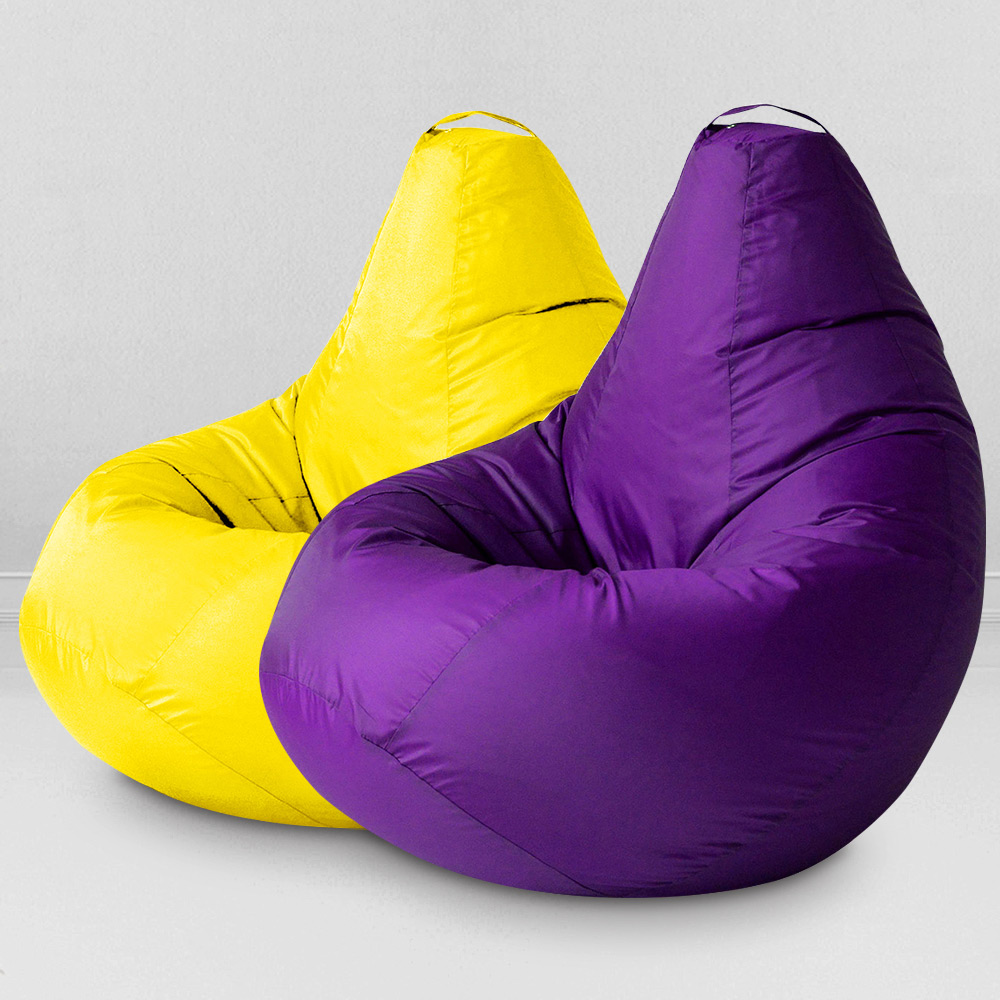 Два кресла-мешка по цене одного Желтый и Фиолетовый, размер XXXXL-Комфорт, оксфорд