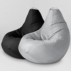 Два кресла-мешка по цене одного Черный и Серый, размер XXXXL-Комфорт, оксфорд