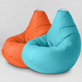 Два кресла-мешка по цене одного Апельсин и Бирюза, размер XXXXL-Комфорт, оксфорд 0