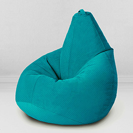 Кресло-мешок груша Бирюза, размер XL-Компакт, мебельный велюр