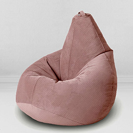 Кресло-мешок груша Пудра, размер XХХL-Стандарт, мебельный велюр