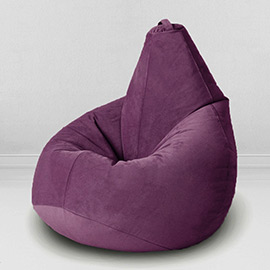 Кресло-мешок груша Незрелая слива, размер XХХXL-Комфорт, мебельный велюр