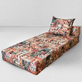 Бескаркасное Кресло-кровать Наска Лето, размер ХXXХL, мебельный велюр 0