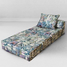 Бескаркасное Кресло-кровать Наска Весна, размер ХXXХL, мебельный велюр 1